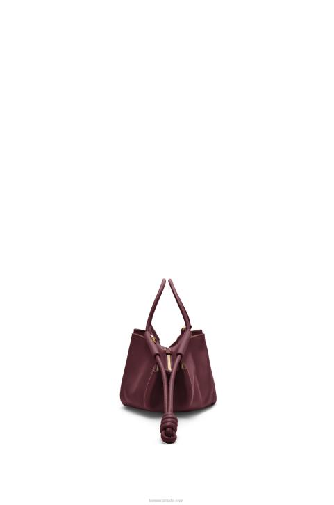 Loewe Small Paseo bag in shiny nappa calfskin 688V414 Women Burgundy
