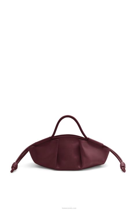 Loewe Small Paseo bag in shiny nappa calfskin 688V414 Women Burgundy