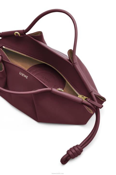 Loewe Small Paseo bag in shiny nappa calfskin 688V414 Women Burgundy