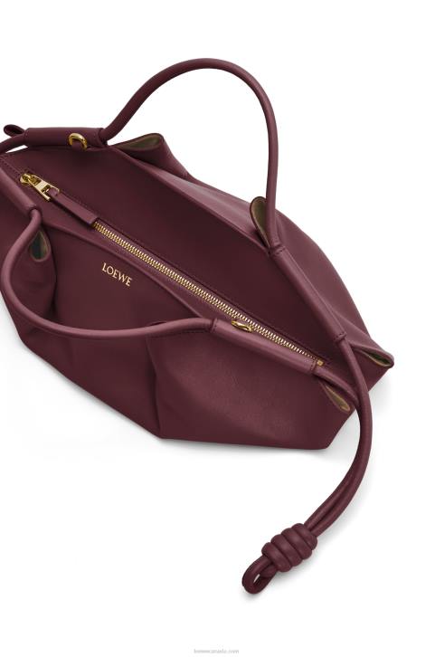 Loewe Small Paseo bag in shiny nappa calfskin 688V414 Women Burgundy