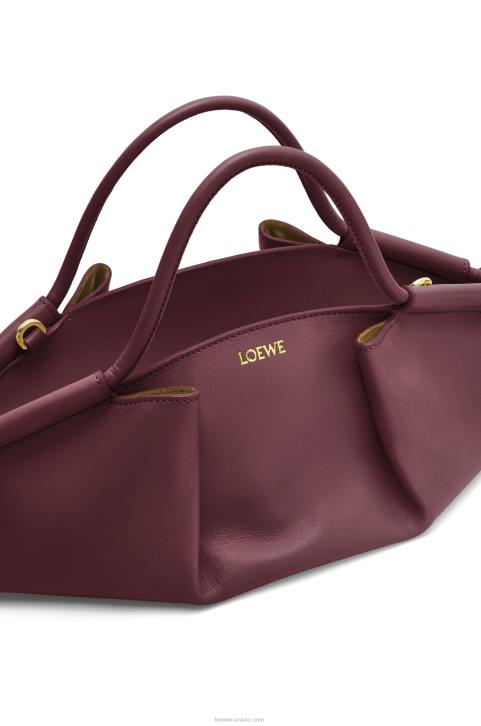 Loewe Small Paseo bag in shiny nappa calfskin 688V414 Women Burgundy