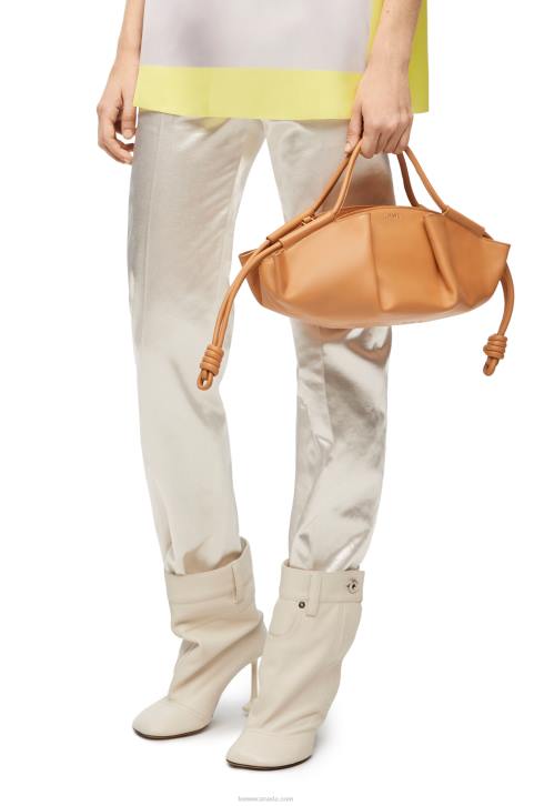 Loewe Small Paseo bag in shiny nappa calfskin 688V418 Women Warm Desert