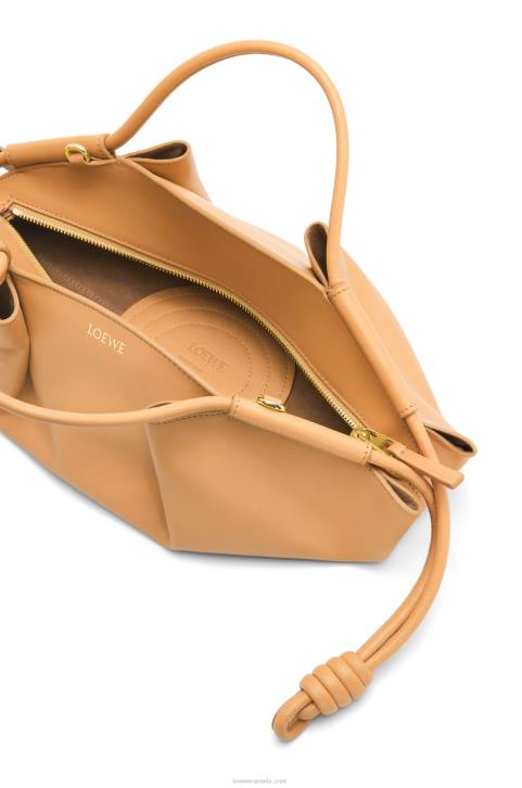 Loewe Small Paseo bag in shiny nappa calfskin 688V418 Women Warm Desert