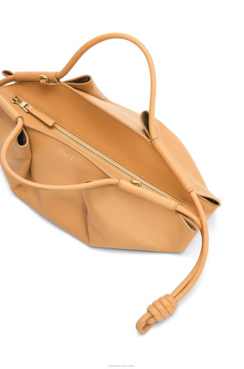 Loewe Small Paseo bag in shiny nappa calfskin 688V418 Women Warm Desert