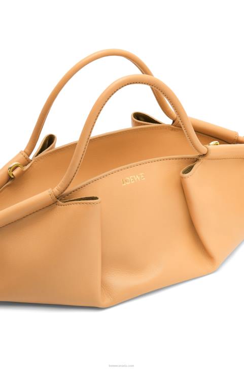 Loewe Small Paseo bag in shiny nappa calfskin 688V418 Women Warm Desert
