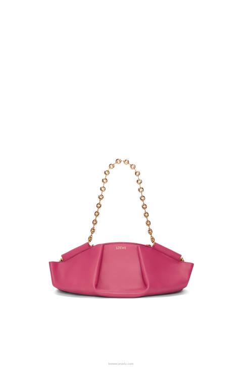 Loewe Small Paseo bag in shiny nappa calfskin with chain 688V420 Women Magenta