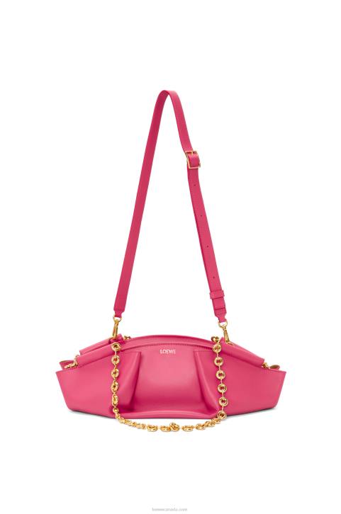 Loewe Small Paseo bag in shiny nappa calfskin with chain 688V420 Women Magenta