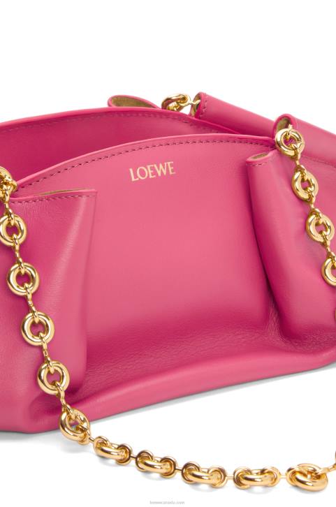 Loewe Small Paseo bag in shiny nappa calfskin with chain 688V420 Women Magenta