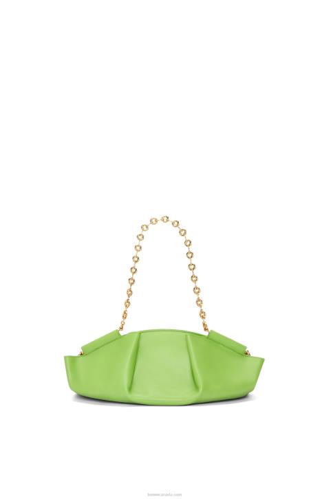 Loewe Small Paseo bag in shiny nappa calfskin with chain 688V422 Women Apple Green