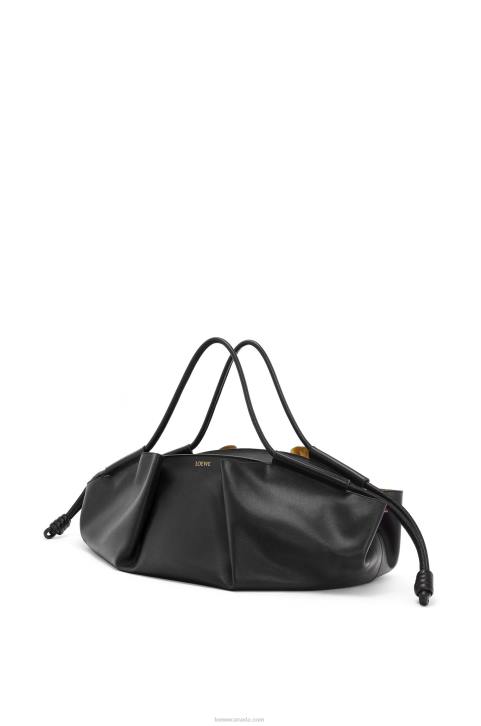 Loewe XL Paseo bag in shiny nappa calfskin 688V401 Women Black