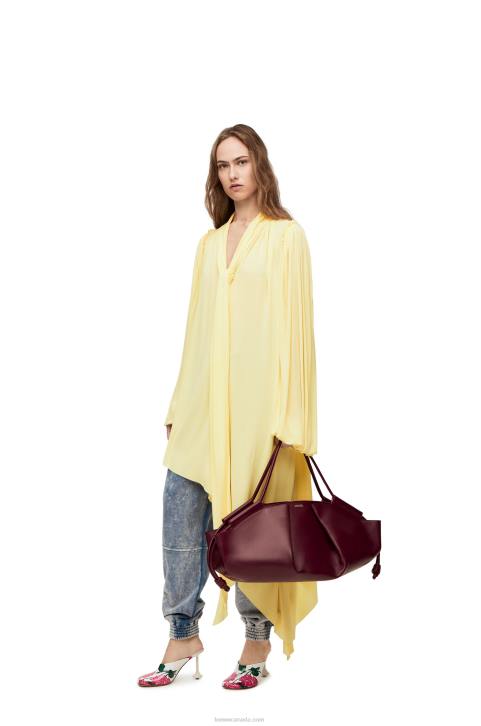 Loewe XL Paseo bag in shiny nappa calfskin 688V415 Women Burgundy