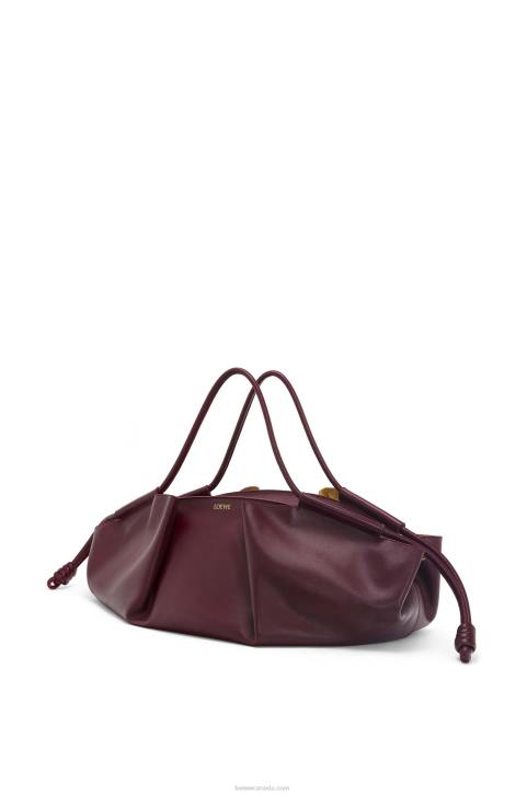 Loewe XL Paseo bag in shiny nappa calfskin 688V415 Women Burgundy