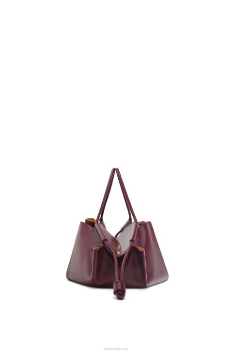 Loewe XL Paseo bag in shiny nappa calfskin 688V415 Women Burgundy