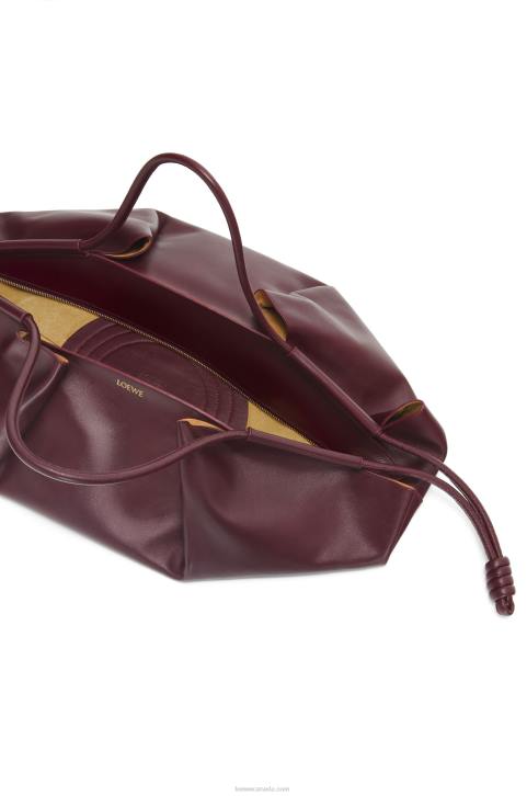 Loewe XL Paseo bag in shiny nappa calfskin 688V415 Women Burgundy