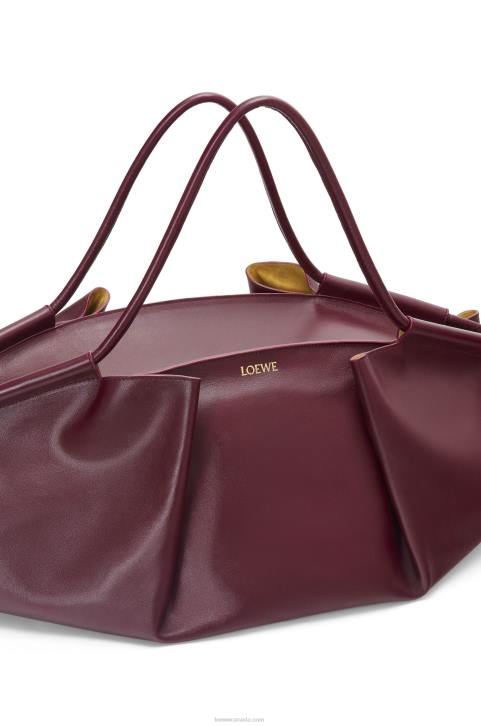 Loewe XL Paseo bag in shiny nappa calfskin 688V415 Women Burgundy