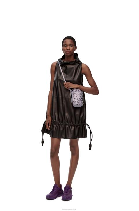 Loewe Anagram cut-out pocket in classic calfskin and nappa 688V550 Women Pale Aubergine Glaze