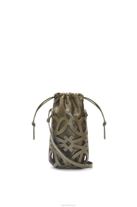 Loewe Anagram cut-out pocket in classic calfskin and nappa 688V551 Women Tea Dust Glaze