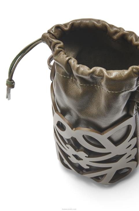 Loewe Anagram cut-out pocket in classic calfskin and nappa 688V551 Women Tea Dust Glaze