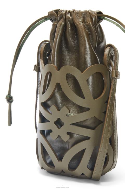 Loewe Anagram cut-out pocket in classic calfskin and nappa 688V551 Women Tea Dust Glaze