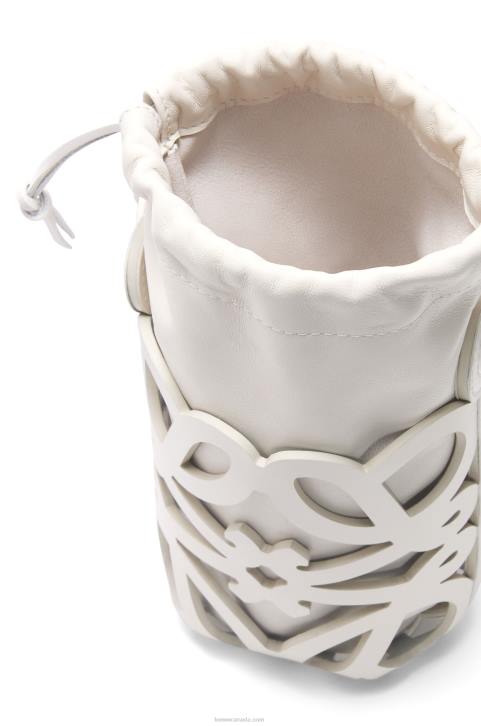 Loewe Anagram cut-out pocket in classic calfskin and nappa 688V552 Women White Glaze