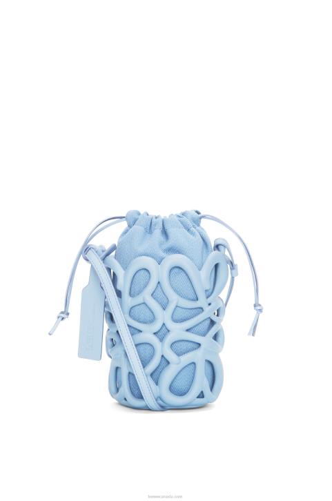 Loewe Anagram inflated pocket in light foam rubber 688V576 Women Dusty Blue