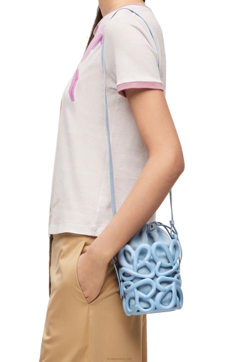 Loewe Anagram inflated pocket in light foam rubber 688V576 Women Dusty Blue