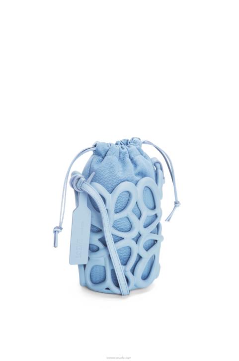 Loewe Anagram inflated pocket in light foam rubber 688V576 Women Dusty Blue