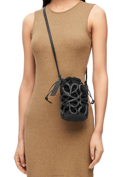 Loewe Anagram inflated pocket in light foam rubber 688V578 Women Black