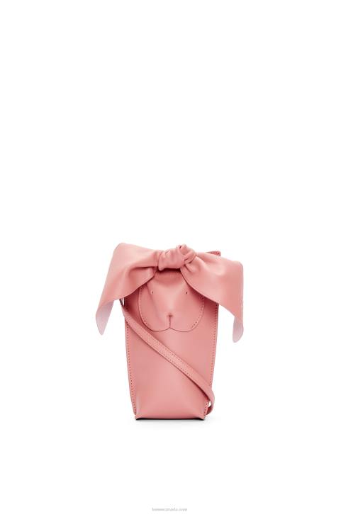Loewe Bunny pocket in classic calfskin 688V621 Women Peach Bloom