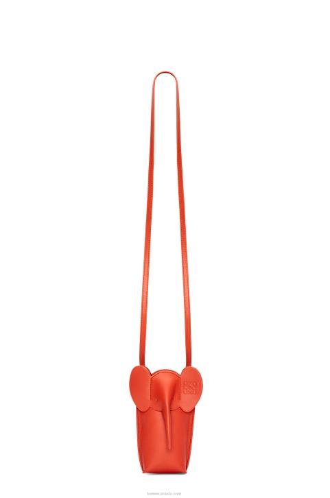 Loewe Elephant Pocket in classic calfskin 688V579 Women Sunrise Orange