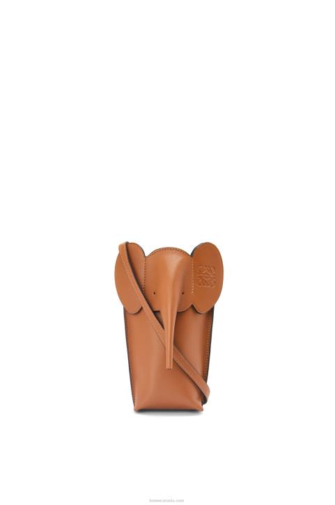 Loewe Elephant Pocket in classic calfskin 688V596 Women Tan