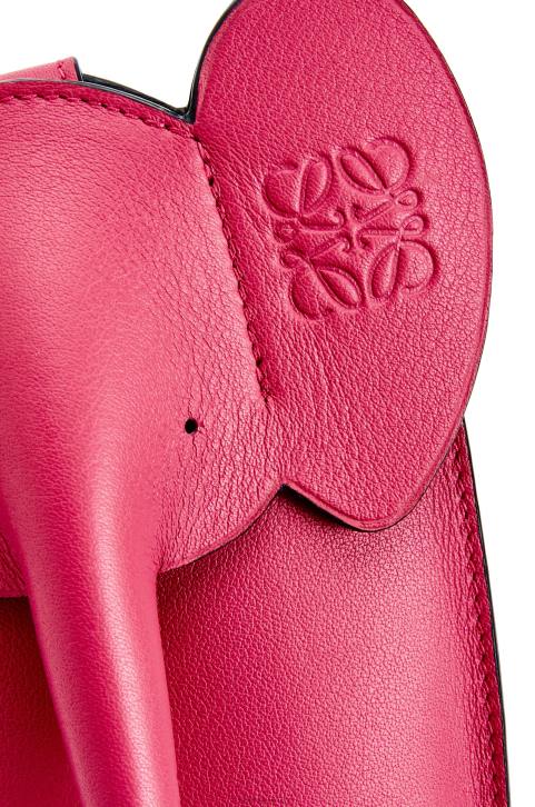 Loewe Elephant Pocket in classic calfskin 688V604 Women Ruby Red Glaze