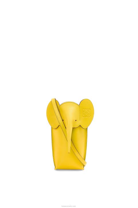Loewe Elephant Pocket in classic calfskin 688V605 Women Yellow