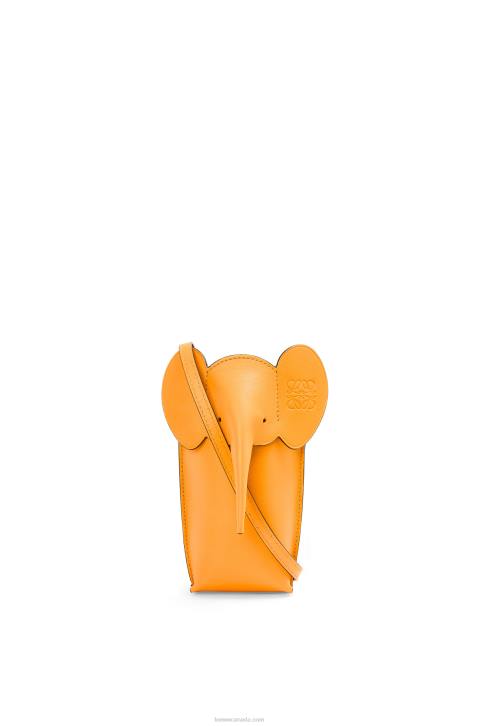 Loewe Elephant Pocket in classic calfskin 688V616 Women Mandarin