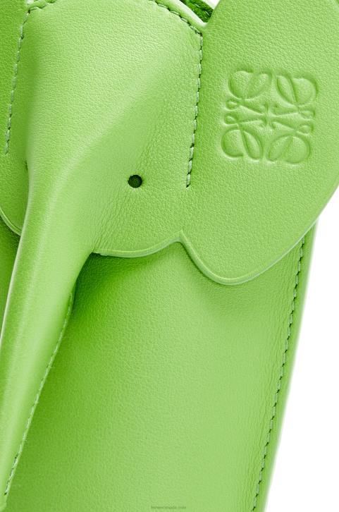 Loewe Elephant Pocket in classic calfskin 688V625 Women Pea Green Glaze