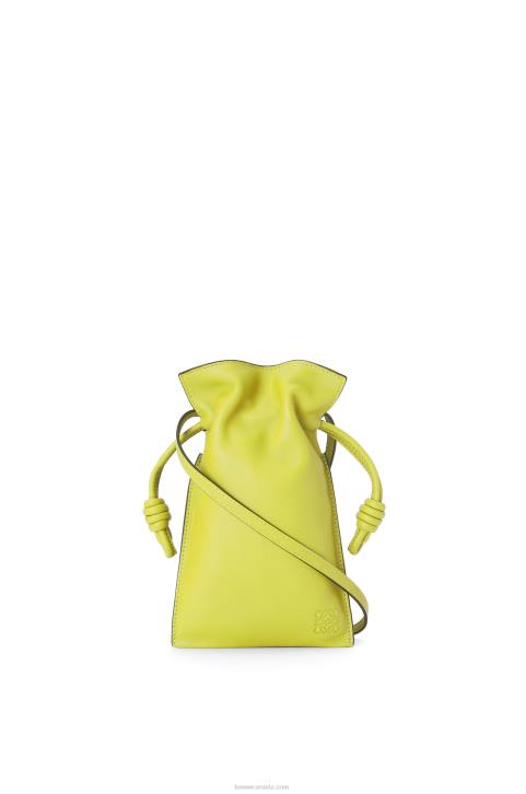 Loewe Flamenco Pocket in nappa calfskin 688V294 Women Lime Yellow