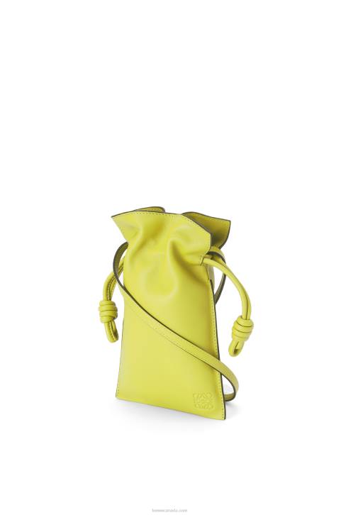 Loewe Flamenco Pocket in nappa calfskin 688V294 Women Lime Yellow
