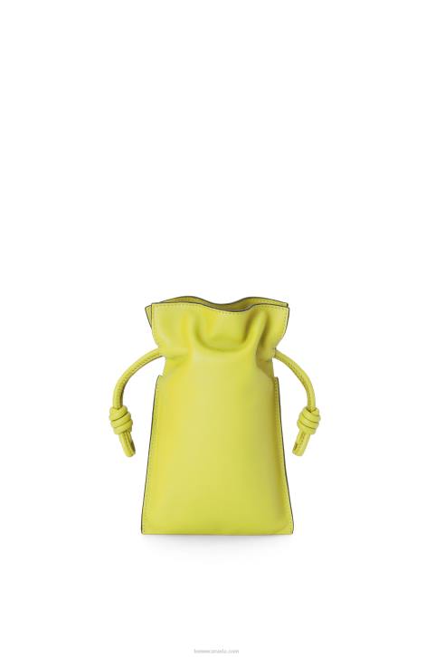 Loewe Flamenco Pocket in nappa calfskin 688V294 Women Lime Yellow