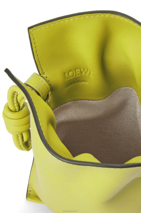 Loewe Flamenco Pocket in nappa calfskin 688V294 Women Lime Yellow