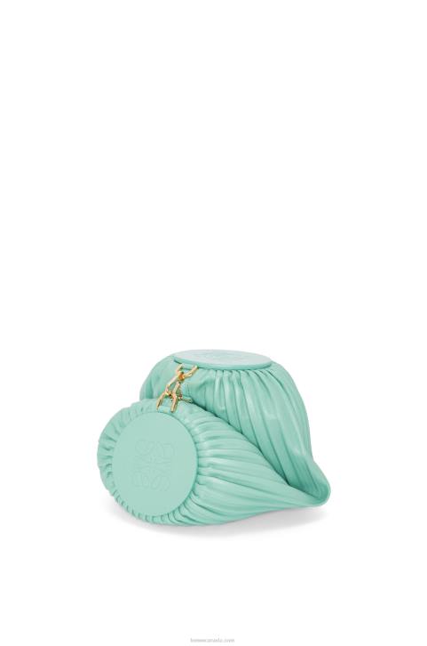 Loewe Bracelet Pouch in pleated nappa 688V398 Women Fresh Mint