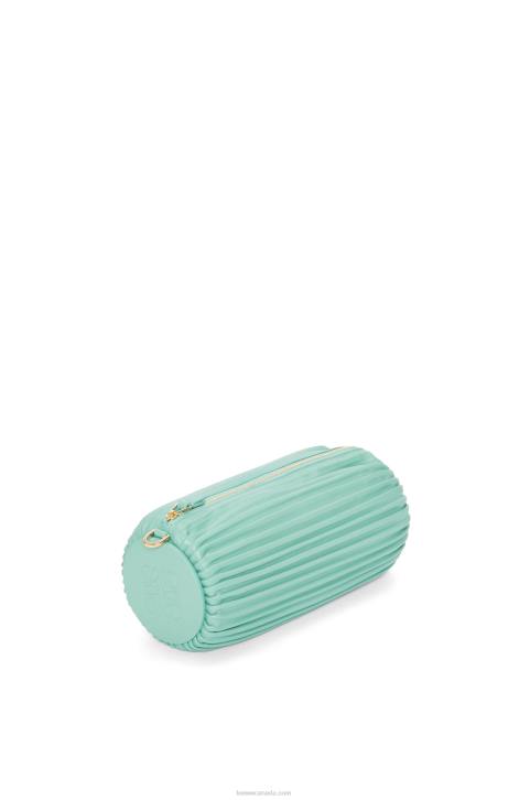 Loewe Bracelet Pouch in pleated nappa 688V398 Women Fresh Mint