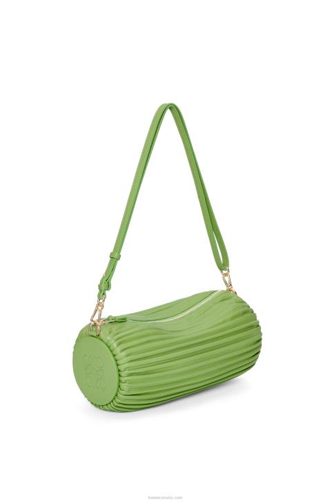Loewe Bracelet Pouch in pleated nappa 688V399 Women Spring Green