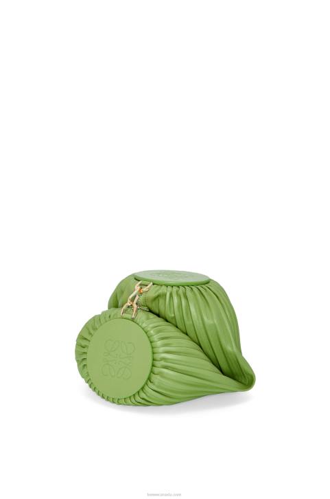 Loewe Bracelet Pouch in pleated nappa 688V399 Women Spring Green