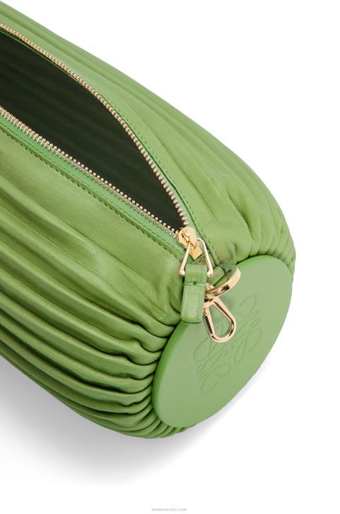 Loewe Bracelet Pouch in pleated nappa 688V399 Women Spring Green