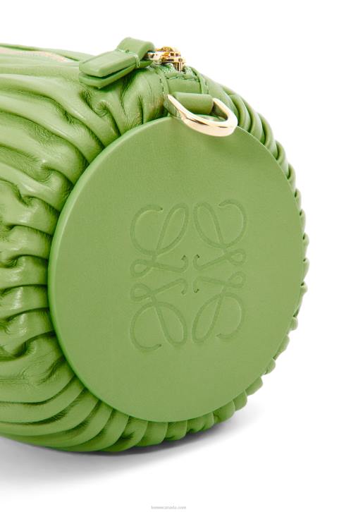 Loewe Bracelet Pouch in pleated nappa 688V399 Women Spring Green