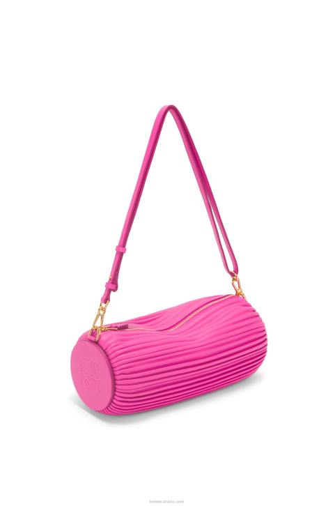 Loewe Bracelet Pouch in pleated nappa 688V400 Women Fuchsia