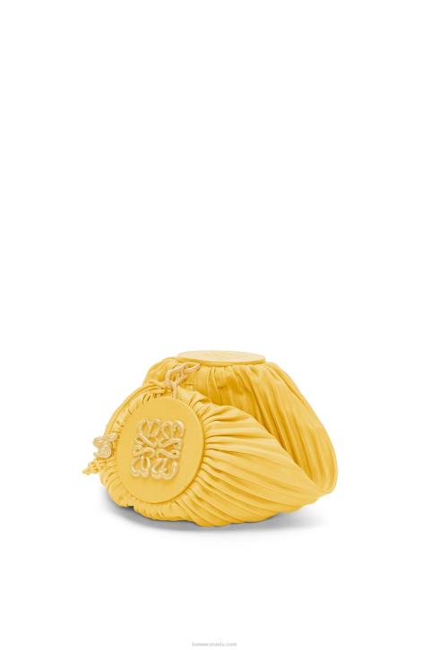 Loewe Bracelet Pouch in pleated nappa 688V602 Women Pale Yellow Glaze