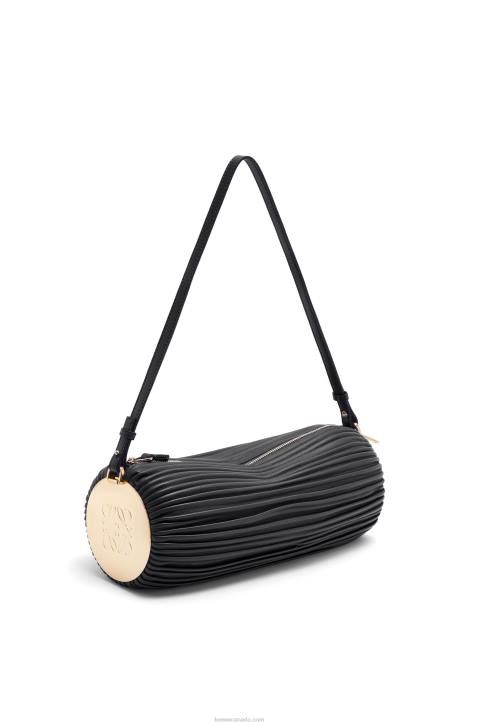 Loewe Bracelet Pouch in pleated nappa 688V626 Women Black