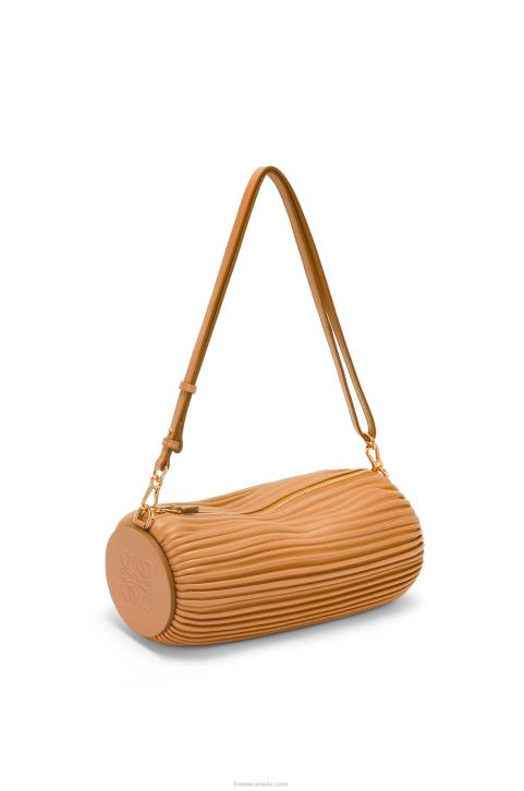 Loewe Bracelet Pouch in pleated nappa 688V627 Women Warm Desert