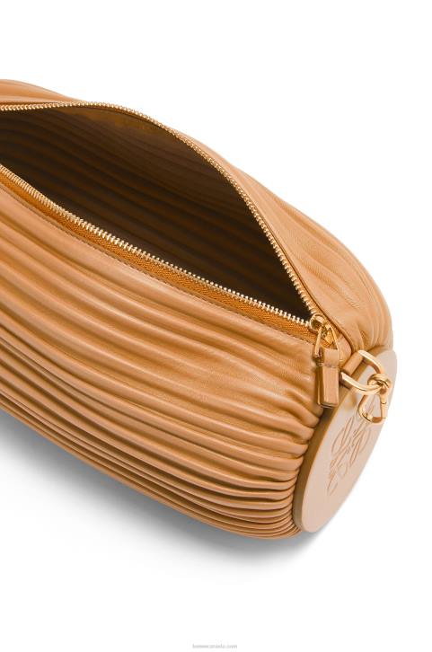 Loewe Bracelet Pouch in pleated nappa 688V627 Women Warm Desert